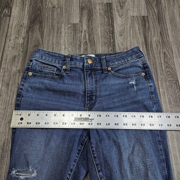 Universal Thread Jeans Womens 6/28R Blue High Rise Skinny Distressed Stretch - Picture 10 of 13